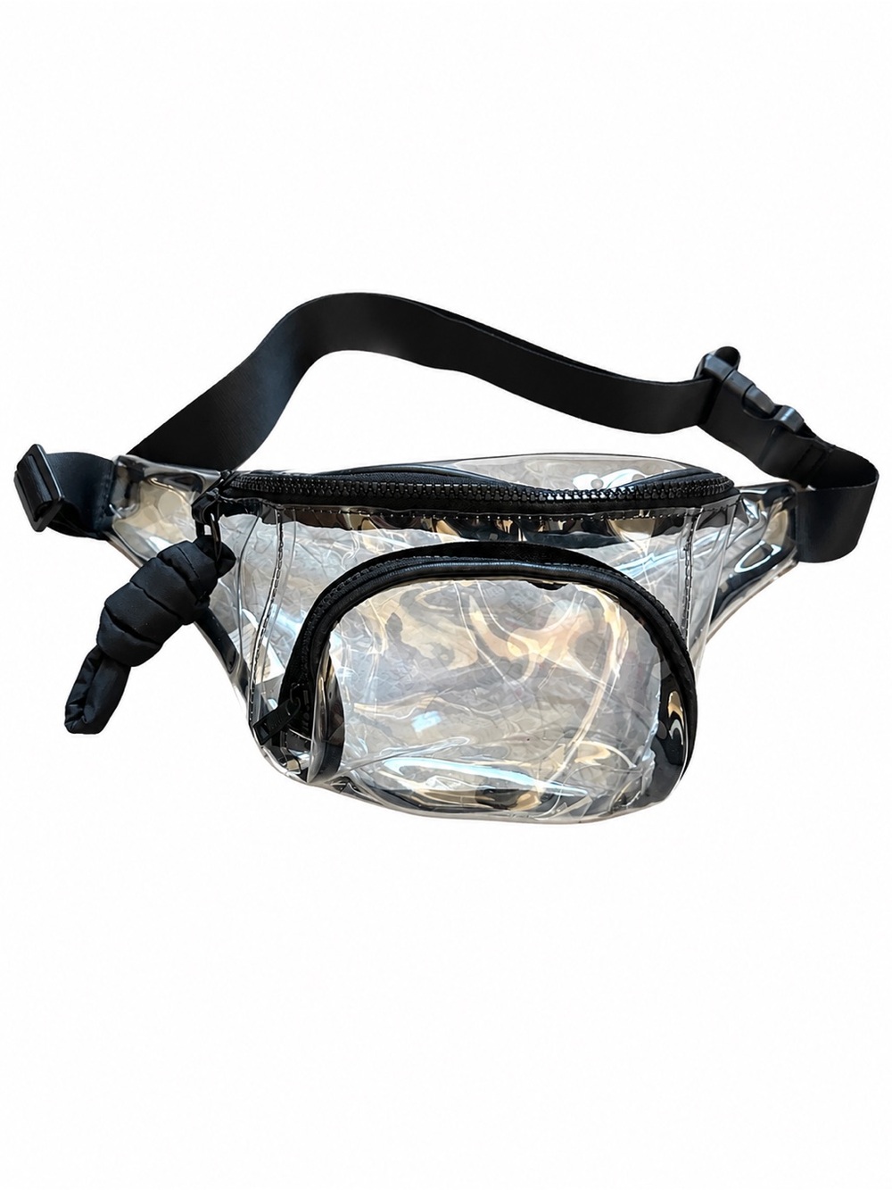 Madden Girl Clear Stadium Belt Bag Fanny Pack Black Concert